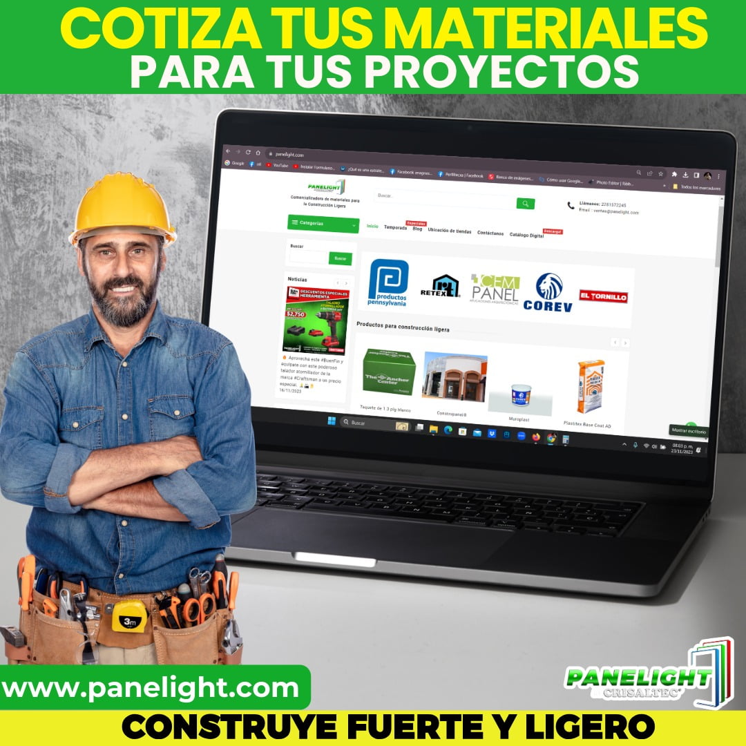 Panelight, Construcción ligera, Perfiles galvanizados, Paneles de yeso, Tabla roca